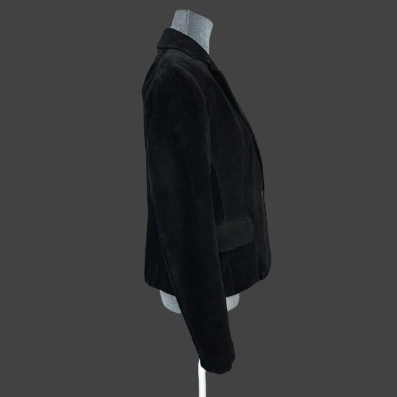 Vintage black suede leather blazer jacket - Picture 8 of 8